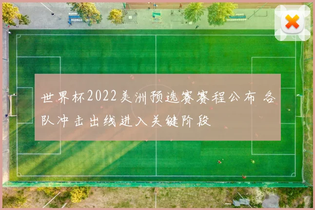 世界杯2022美洲预选赛赛程公布 各队冲击出线进入关键阶段